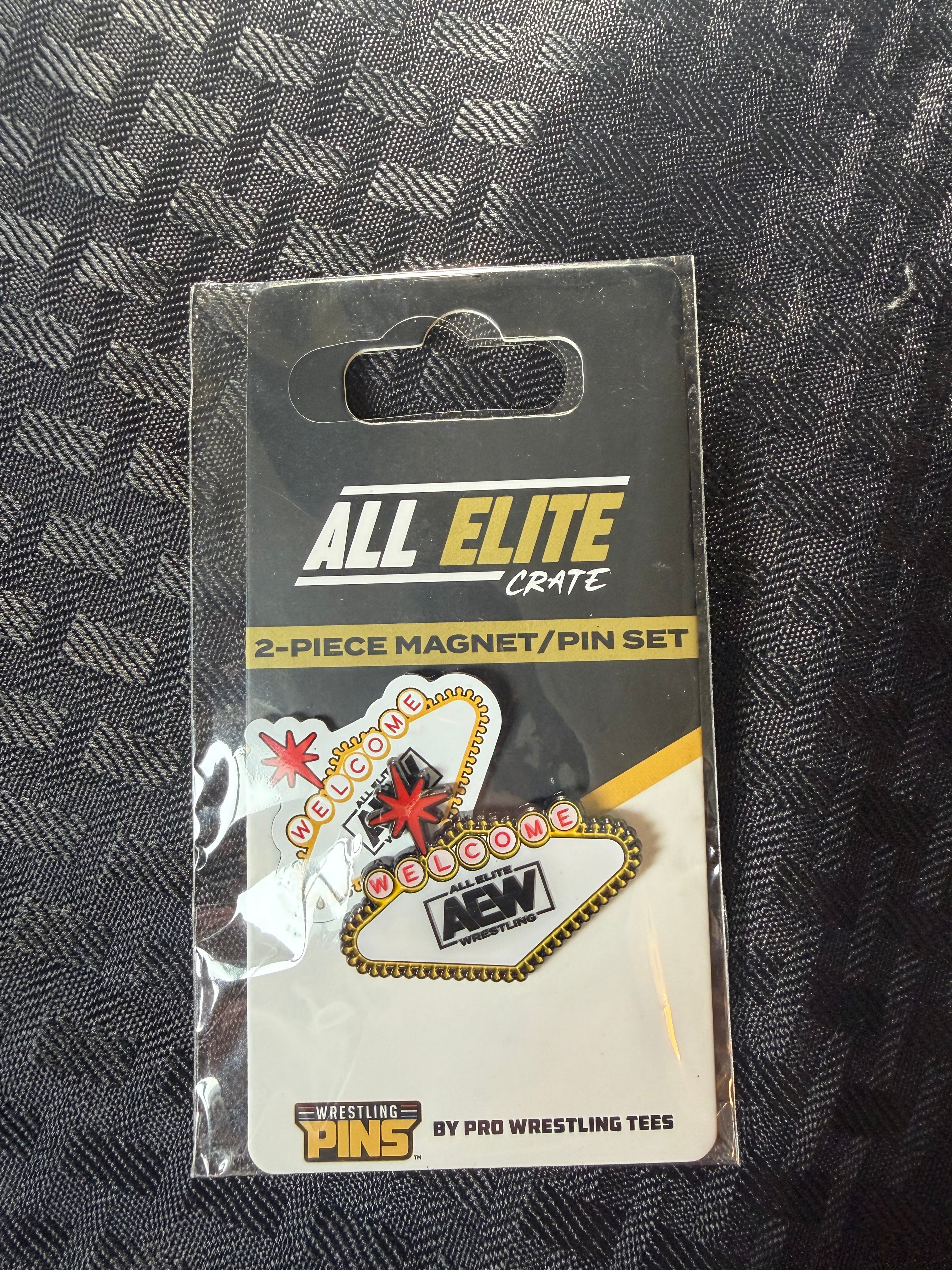 AEW Vegas 2 Piece Enamel Pin / Magnet Set