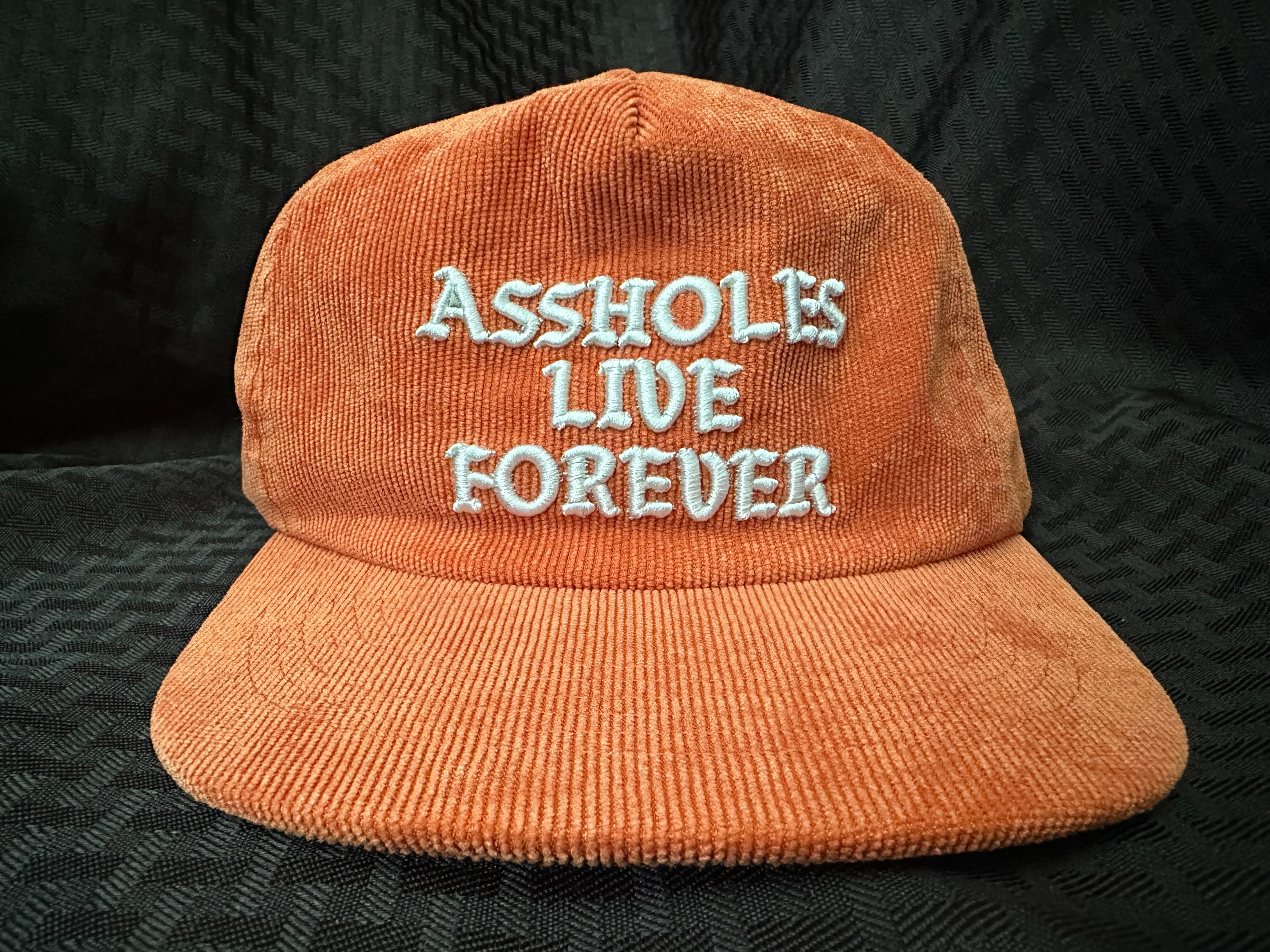 Assholes Live Forever Orange Corduroy Hat