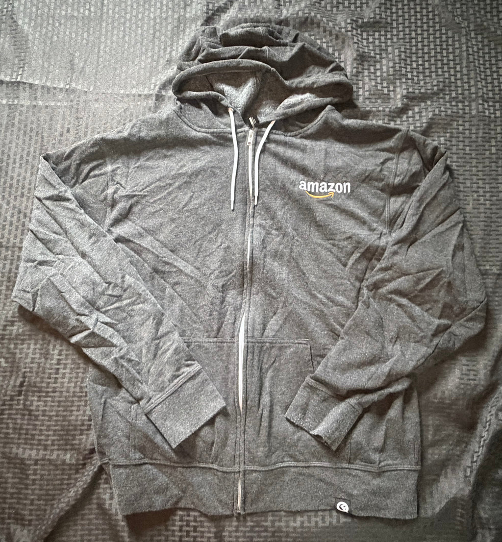 Smile Grey Zip Up that Coverts into Drawstring Bag