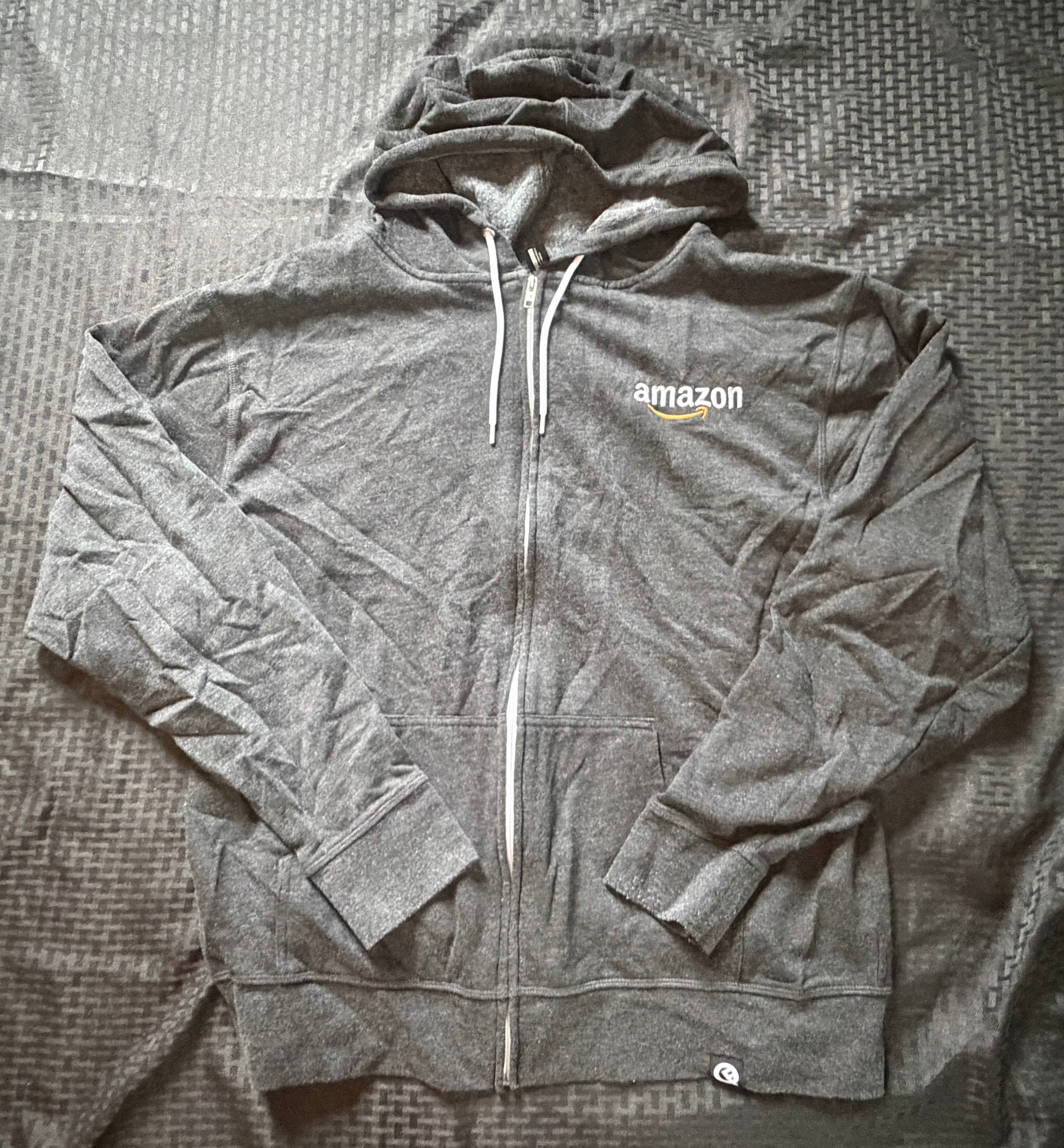 Smile Grey Zip Up that Coverts into Drawstring Bag