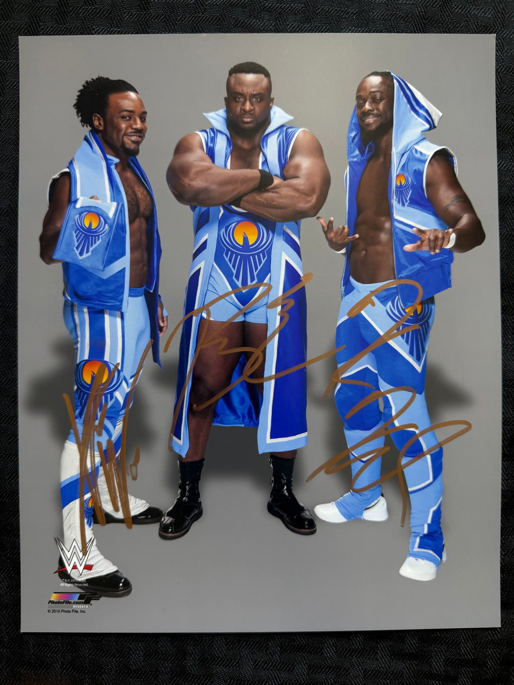 The New Day (Xavier Woods, Big E, Kofi Kingston) signed 8x10