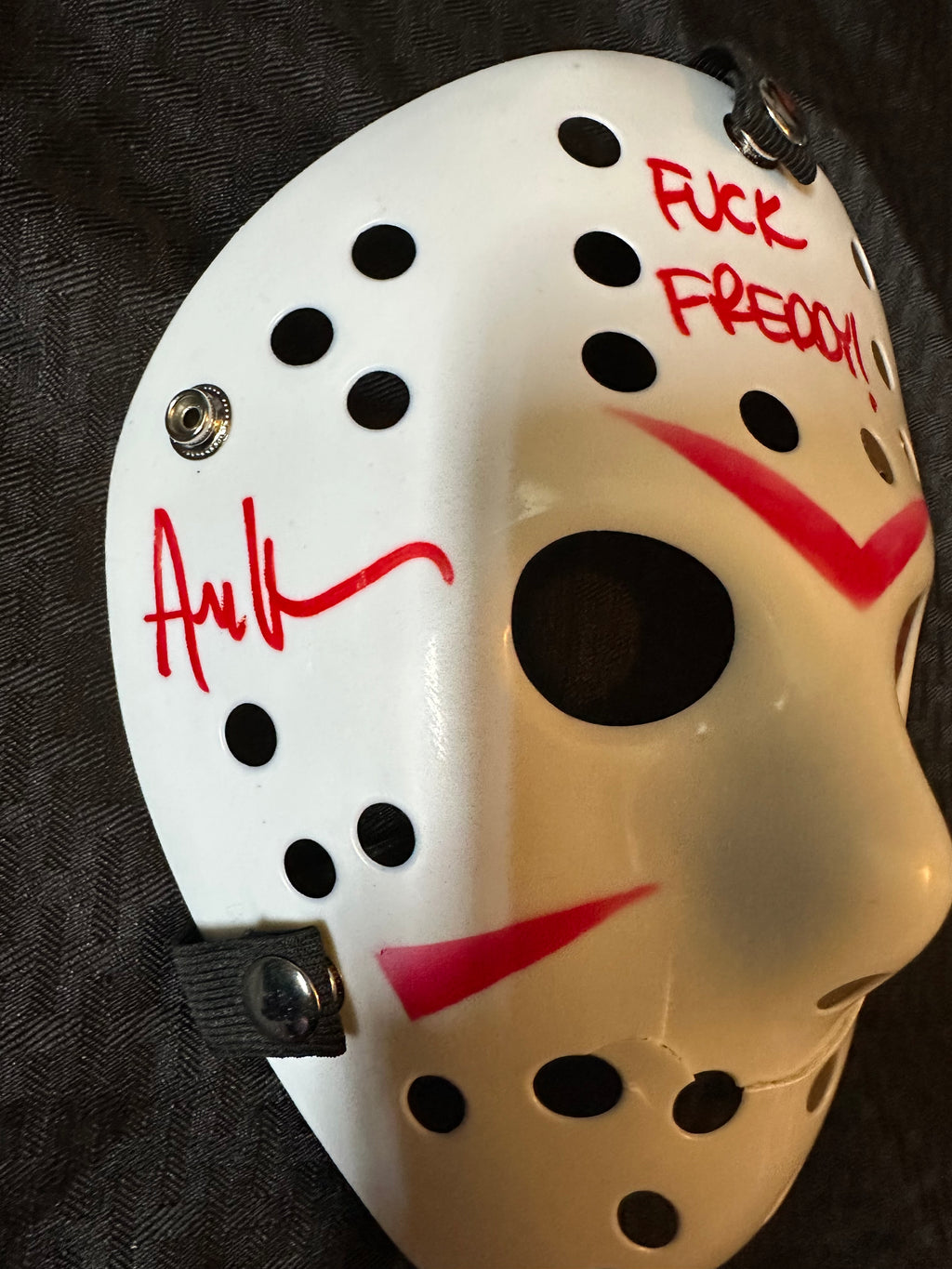 Ari Lehman Signed Jason Mask (damaged)