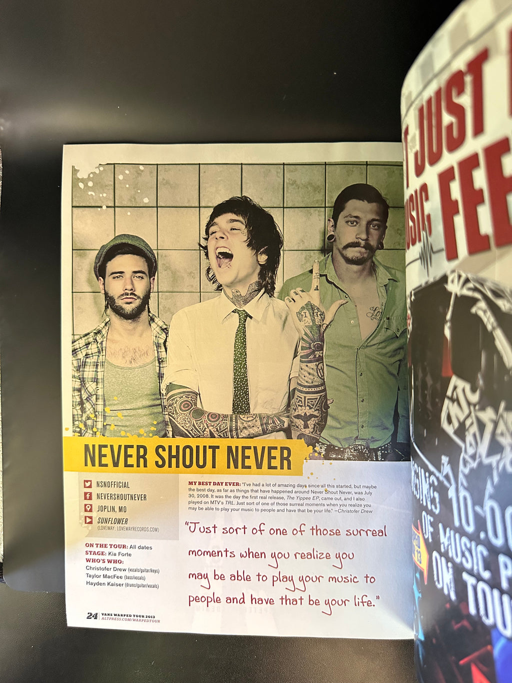 Warped Tour 2013 Official Program