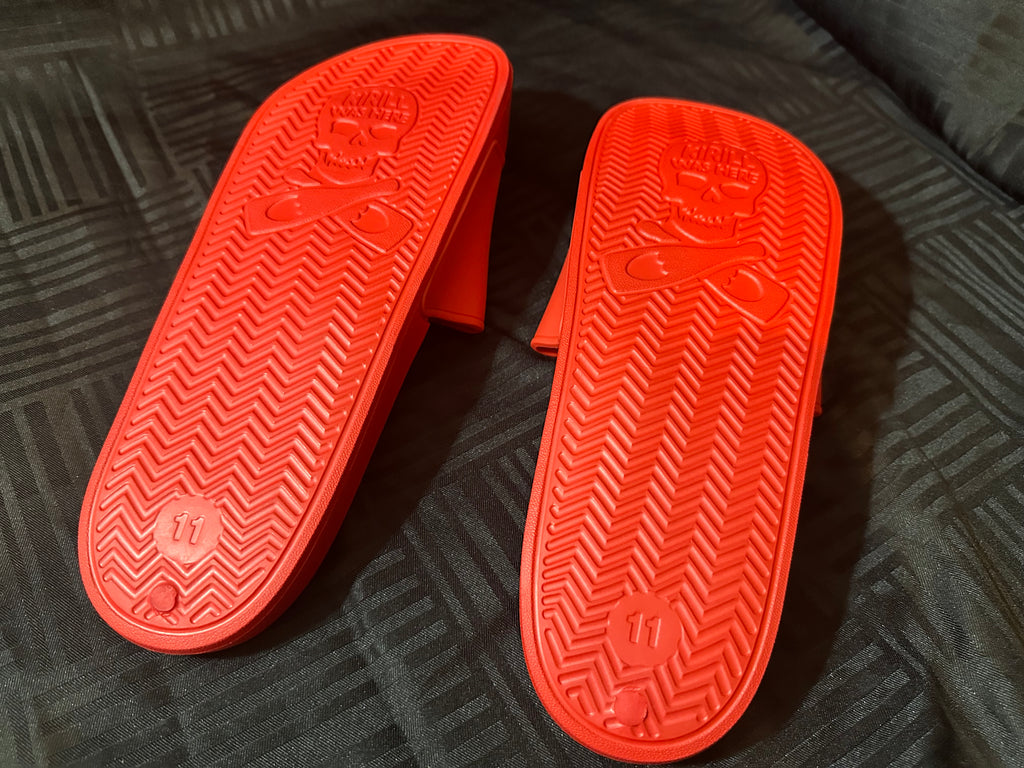Assholes Live Forever Red Slides Size 11
